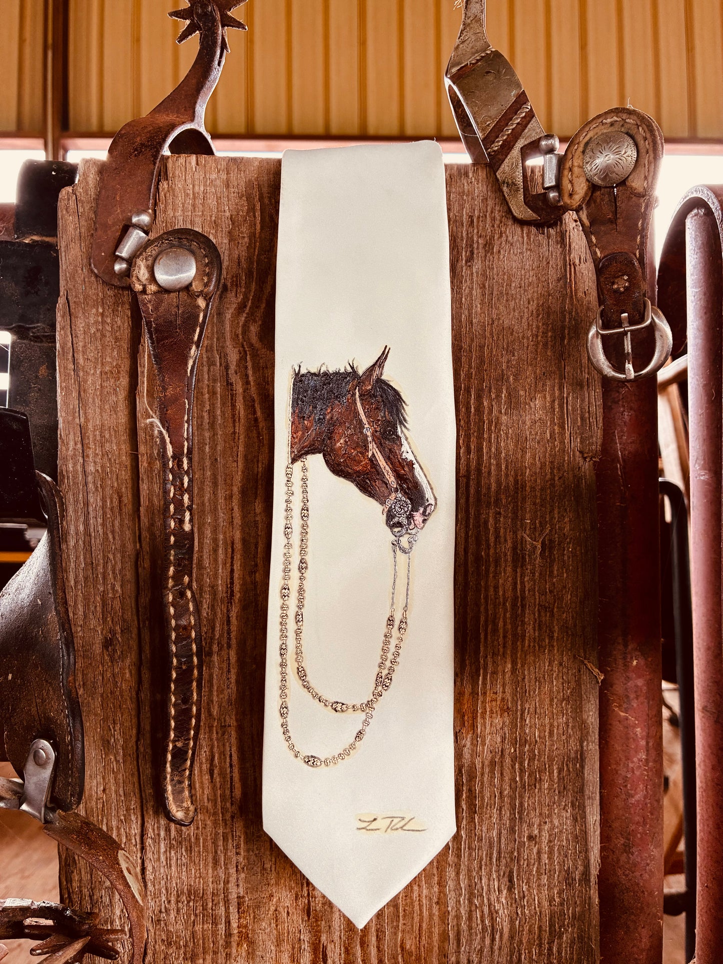 McCrae White Handpainted Necktie