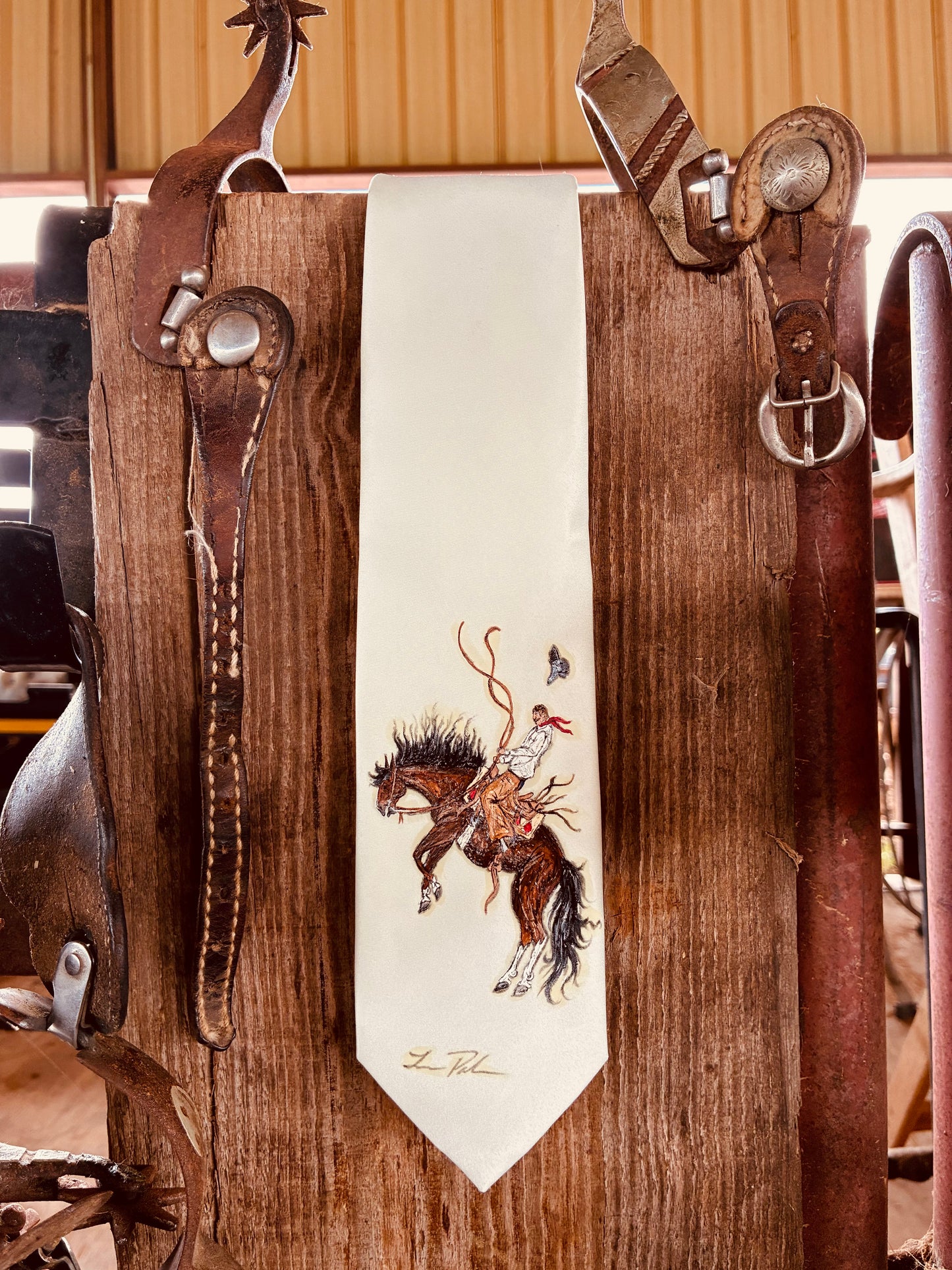 Young Gun White Handpainted Necktie