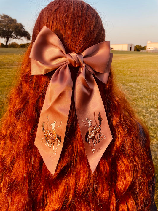 Mauve HANDPAINTED Hairbow