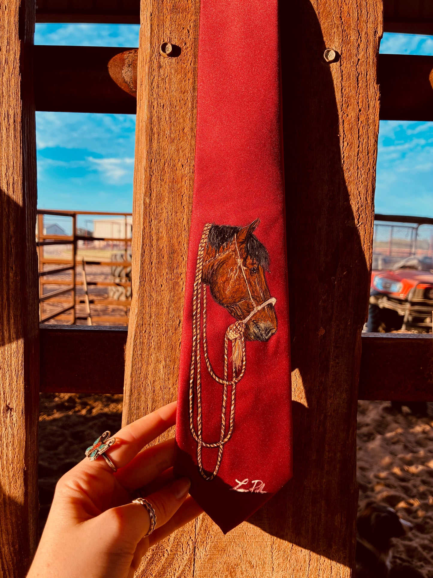 Clyde Red Handpainted Necktie