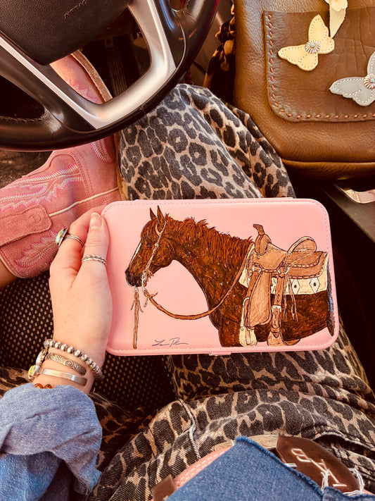 Crystal Pink Handpainted Large Case