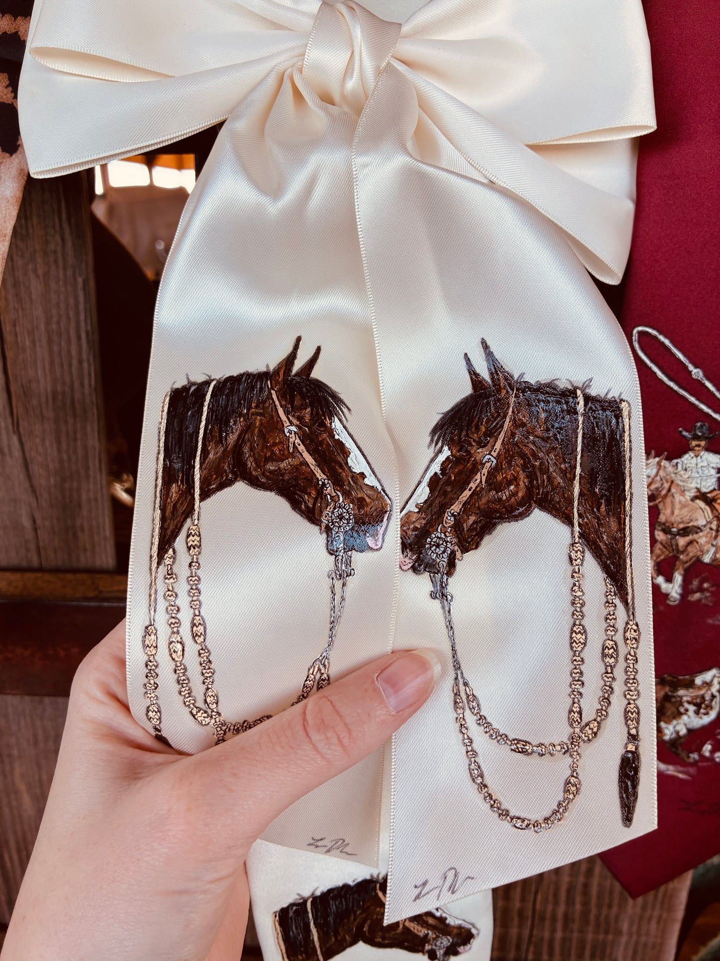 Elvira White HANDPAINTED Hairbow