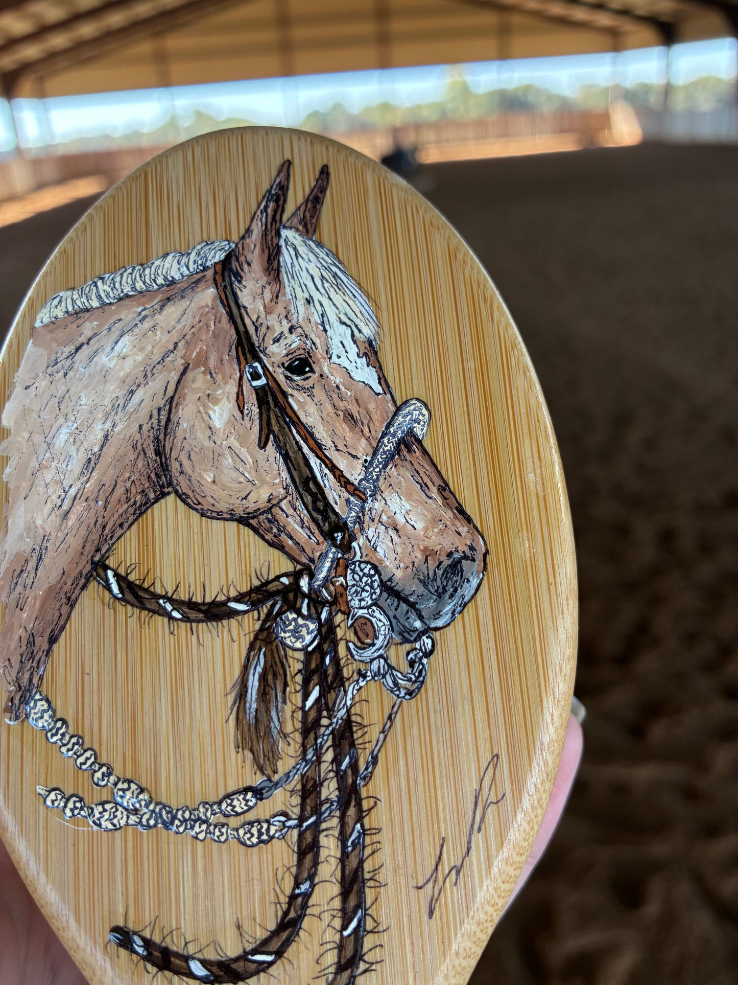 Jane Handpainted Wooden Hairbrush