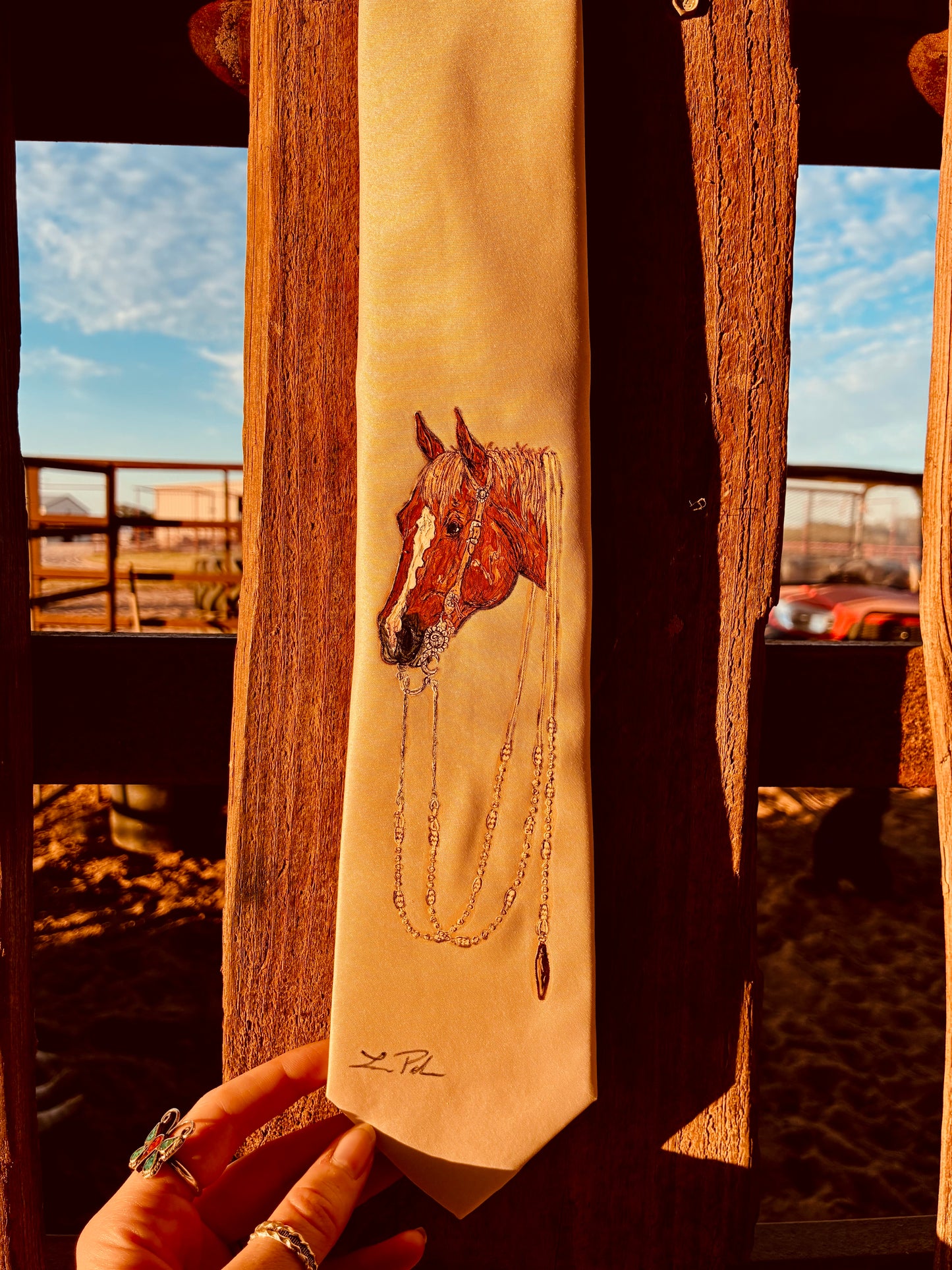 Laura White Handpainted Necktie