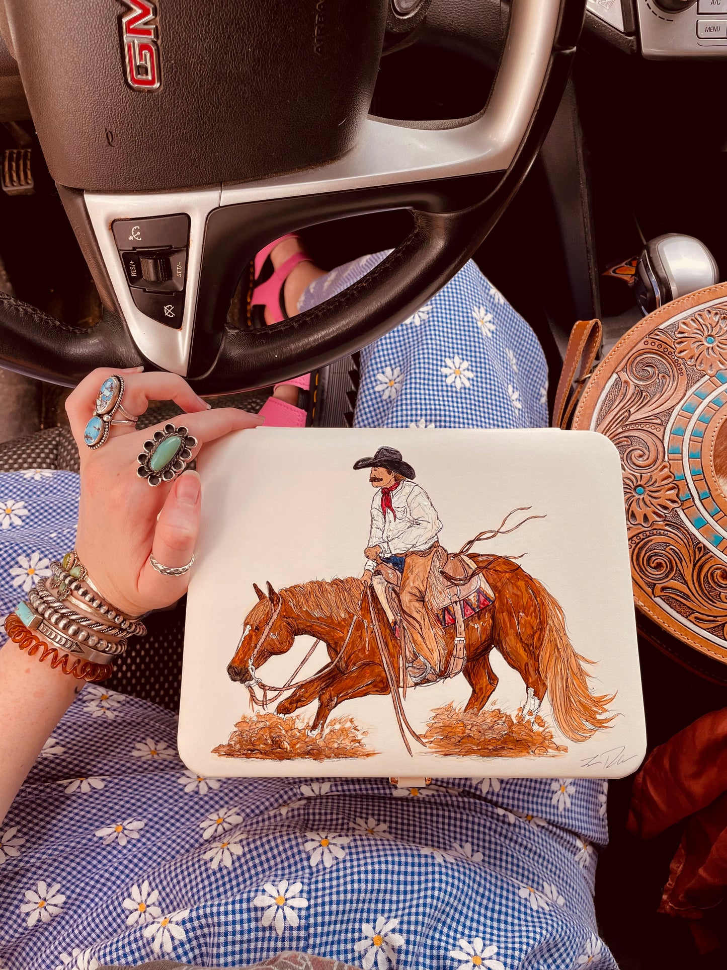 Cut It Out White XL Handpainted Jewelry Box