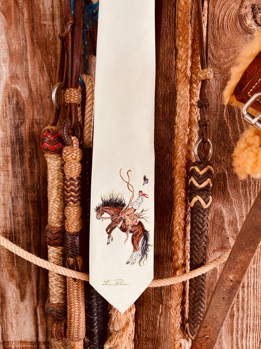 Young Gun White Handpainted Necktie