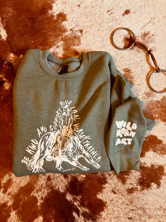 Horse Trainer Green Crewneck