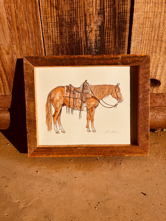 Watercolor in Handmade Barn Wood Frame