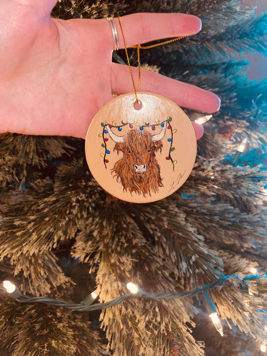 Highland Hanpainted Ornament