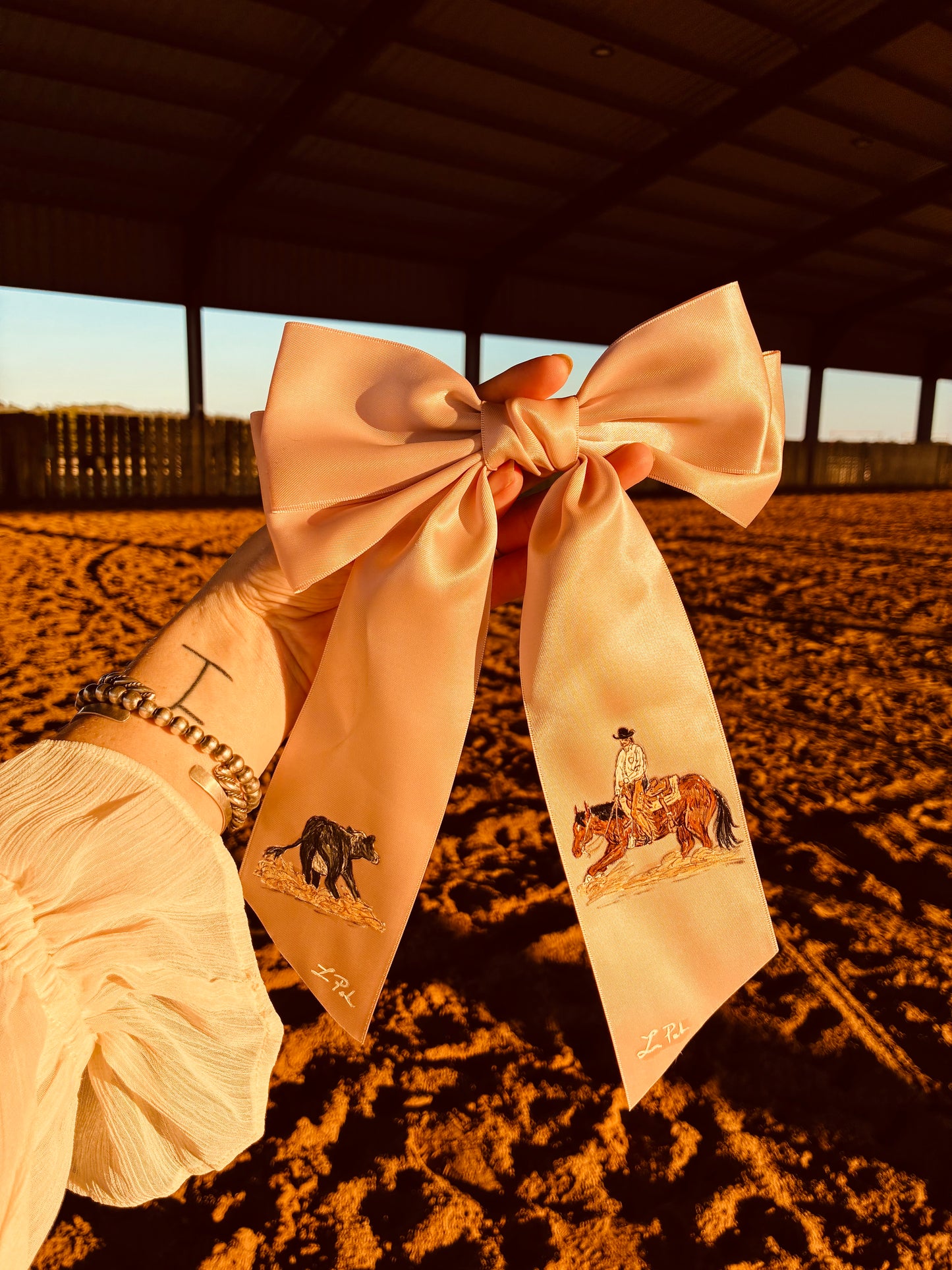 Cutesy Cutter Baby Pink HANDPAINTED Hairbow