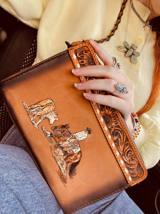 Lady May Handpainted Genuine Leather Purse