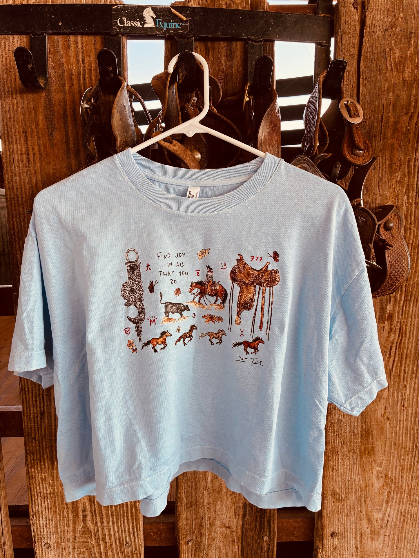 Find Joy Cotton Cropped Tee Large