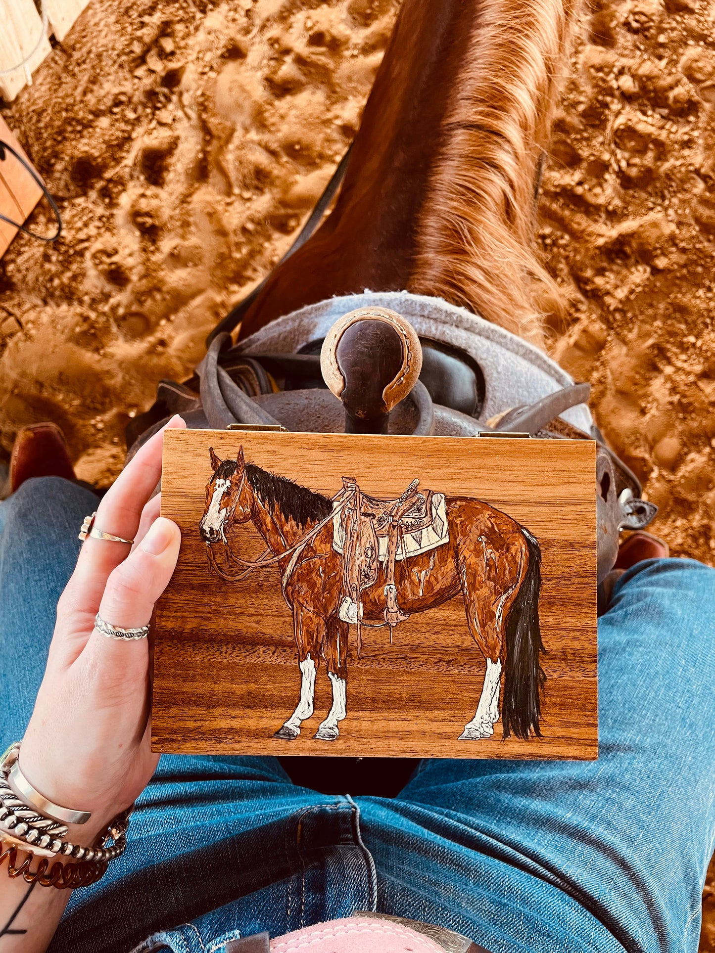 Jett Handpainted Keepsake Box