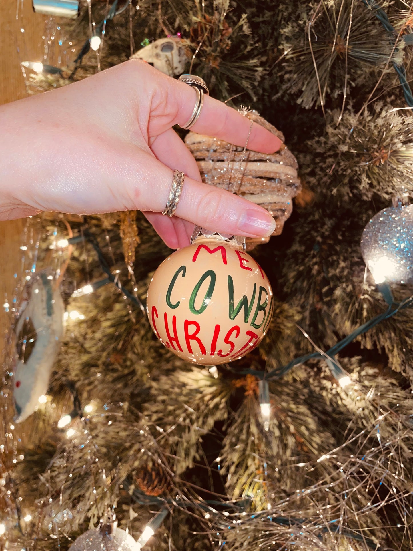 Merry Buckskin HANDPAINTED Ornament