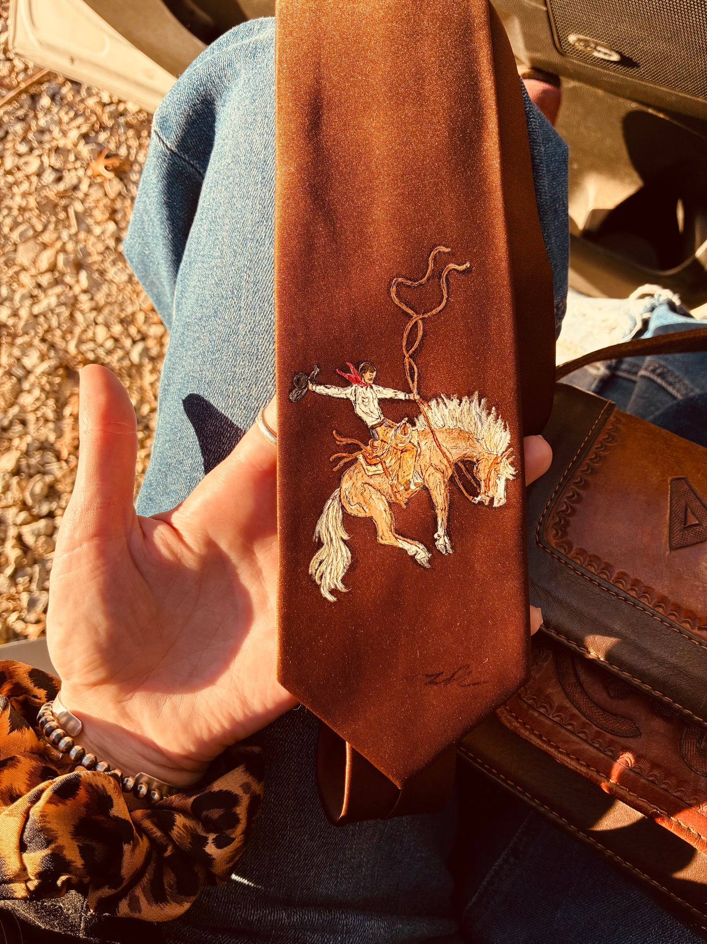 Teller Brown Handpainted Necktie