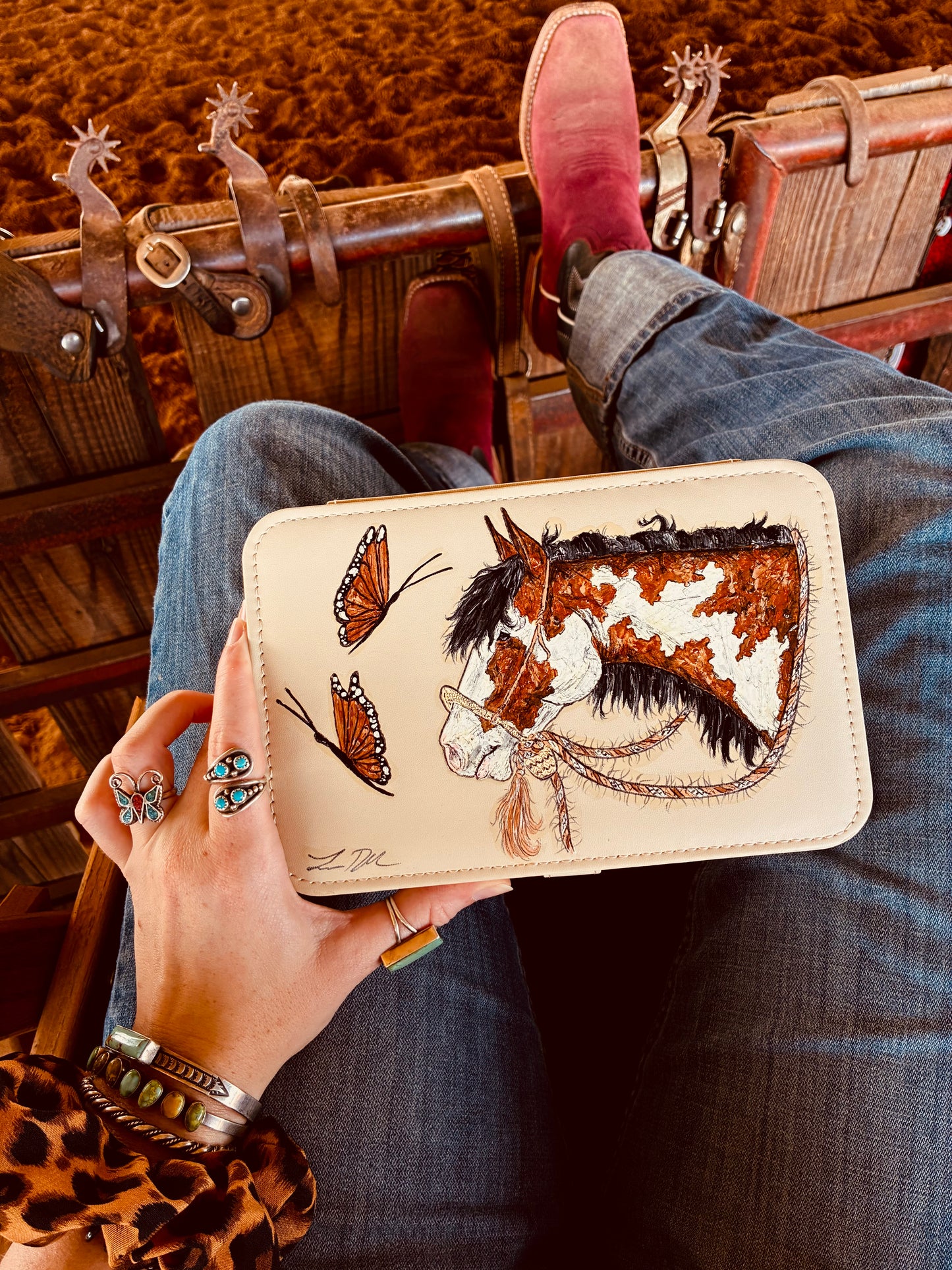 Butterfly Season Handpainted Large Case
