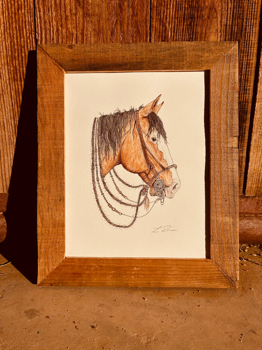 Ramblin’ Man Watercolor in Handmade Barn Wood Frame