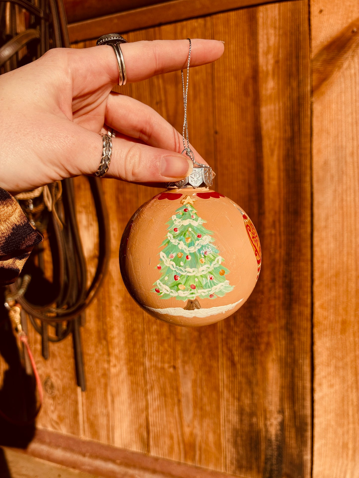 Pretty Tree Large HANDPAINTED Ornament