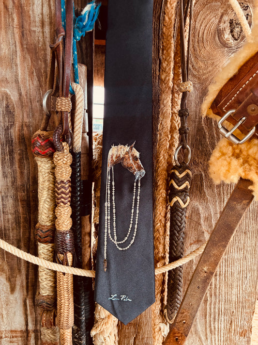 Deets Black Handpainted Necktie