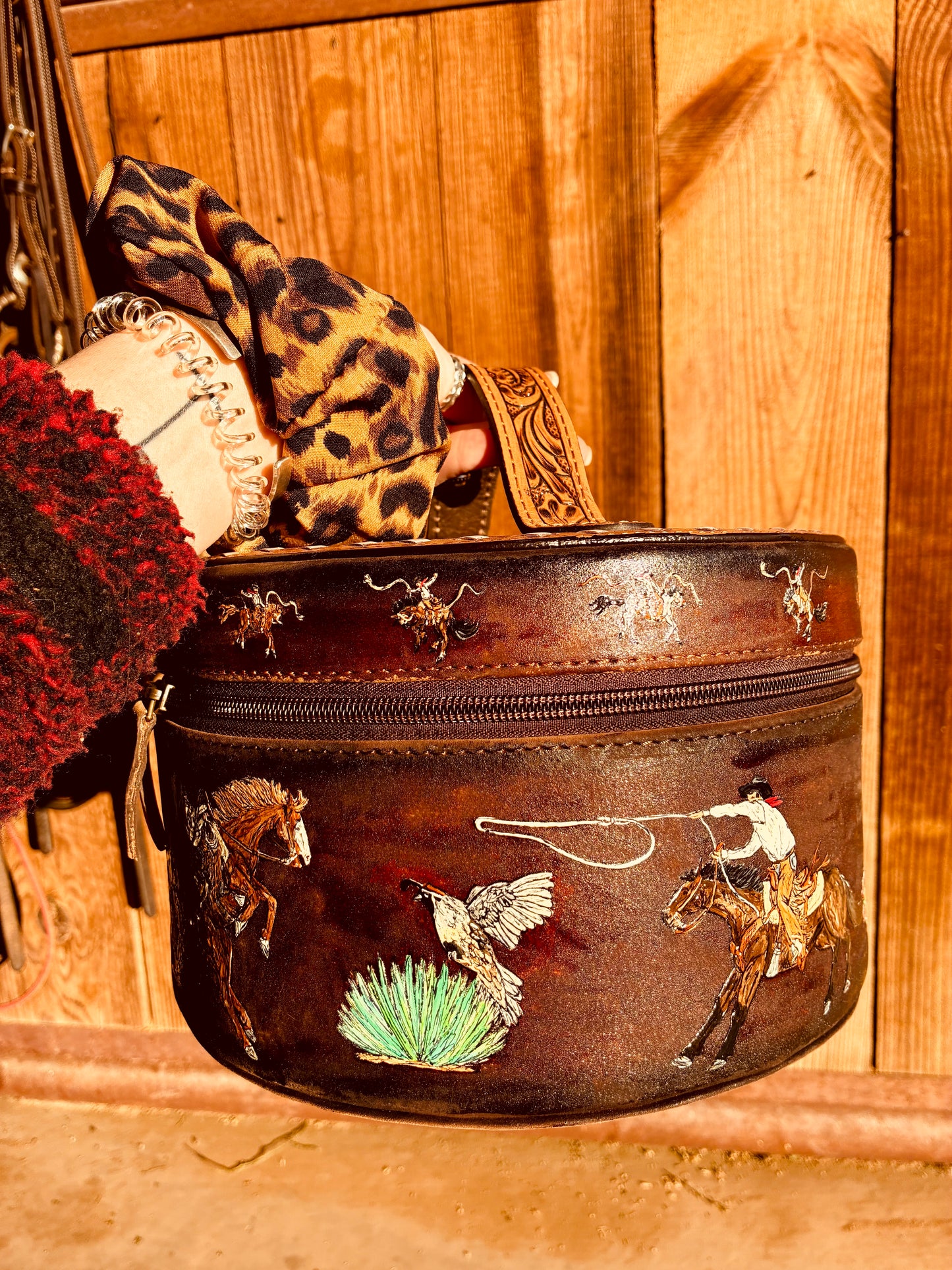 Damn Birds Handpainted Genuine Leather Jewelry Case