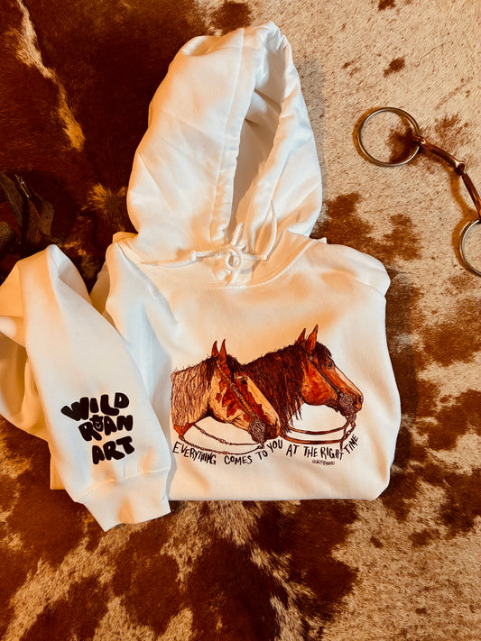 Right Now White Hoodie