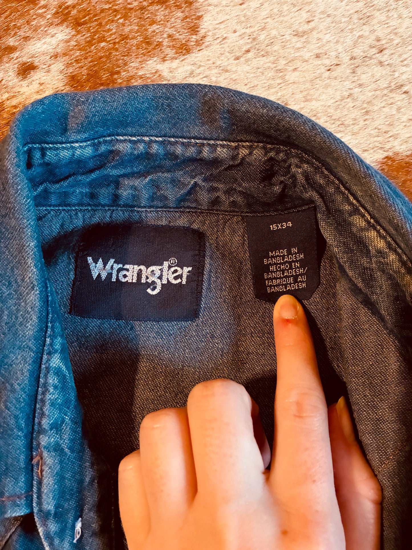 Men’s Wrangler Denim Shirt 15x34