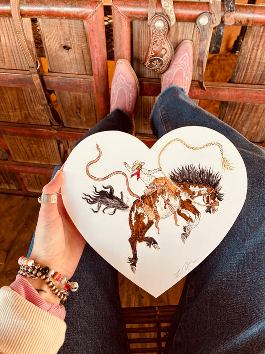 Love Broncs Handpainted Valentine’s Box