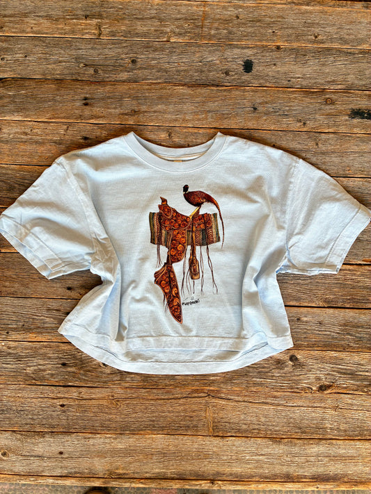 Along for the Ride Cotton Cropped Tee Large