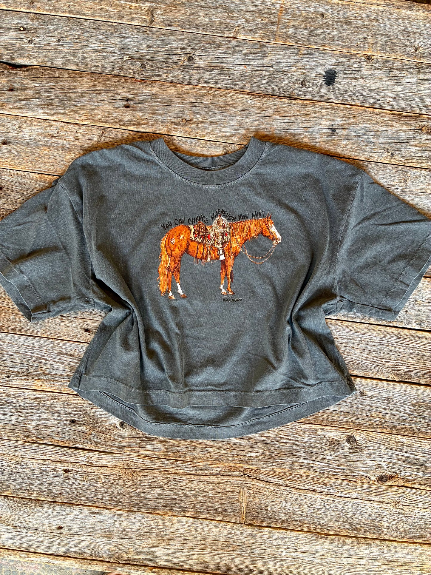 You Can Change Cotton Cropped Tee Medium