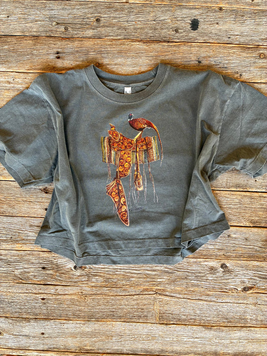 Along for the Ride Cotton Cropped Tee Large