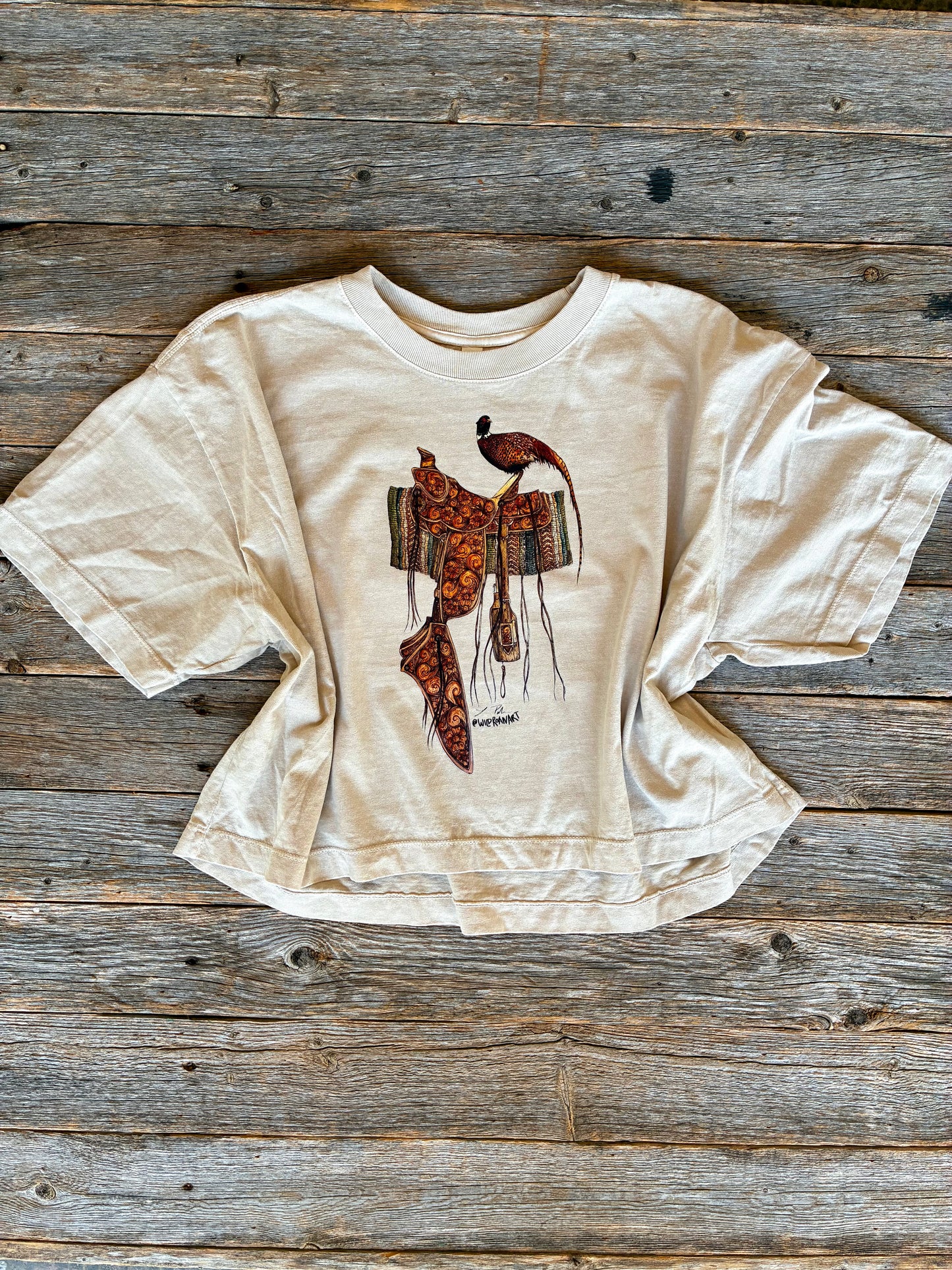 Along for the Ride Cotton Cropped Tee Large