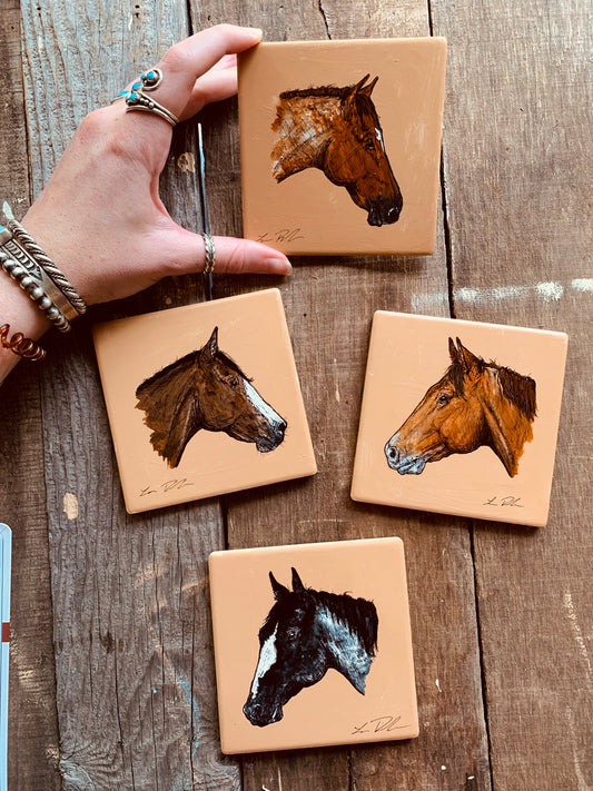 The Whole Herd Handpainted Coasters