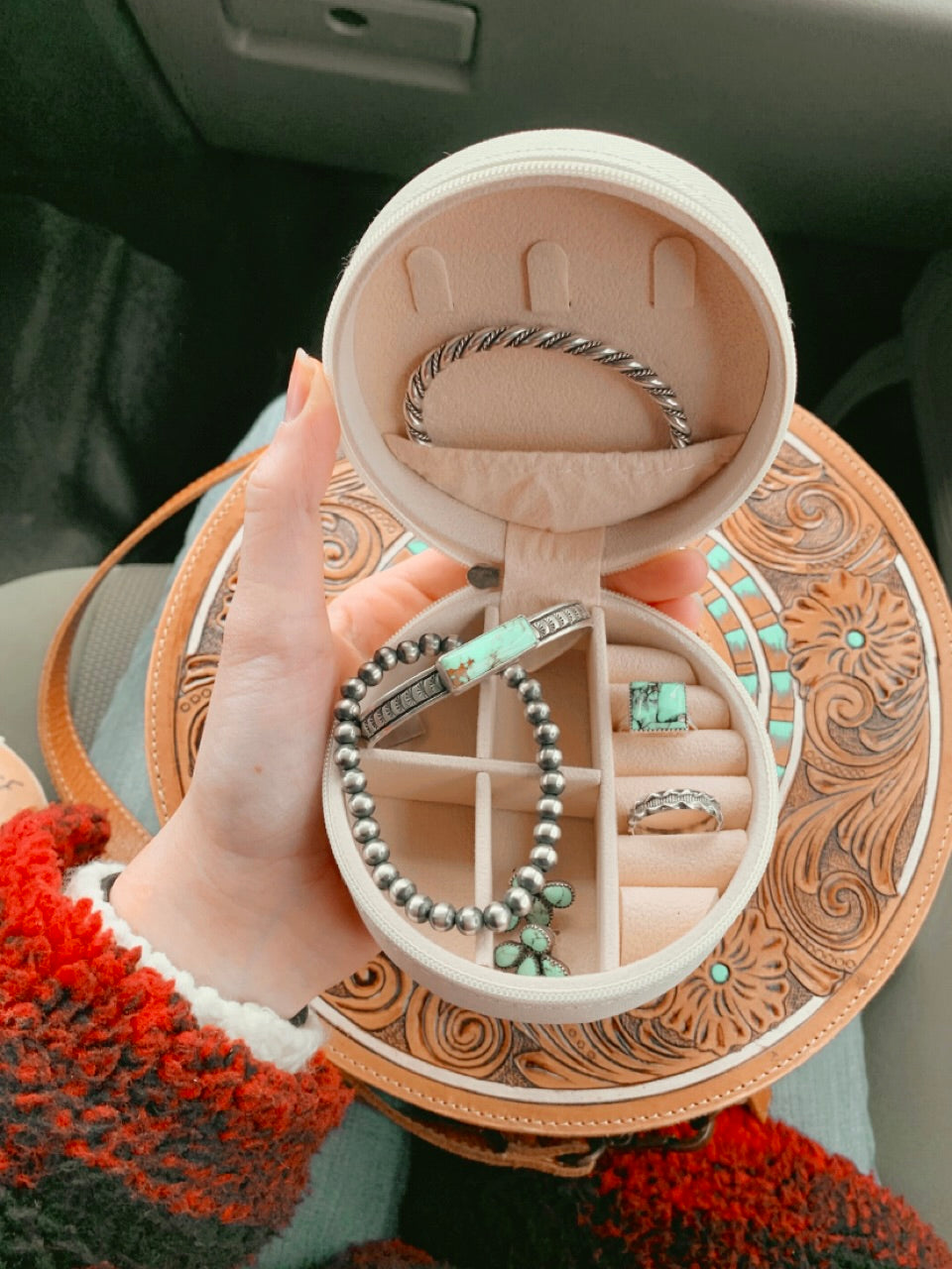 Mini Round Traveller Jewelry Case